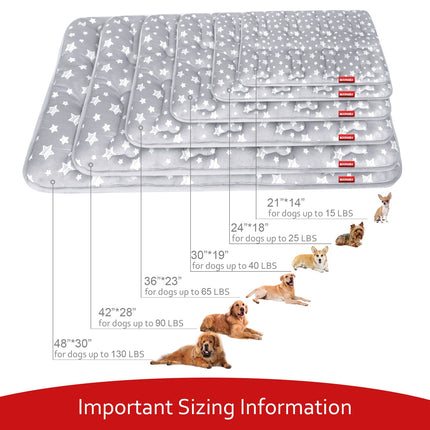 Dog Crate Bed Mat (36" X 23"), Soft Dog Bed Pad Mat with Cute Stars