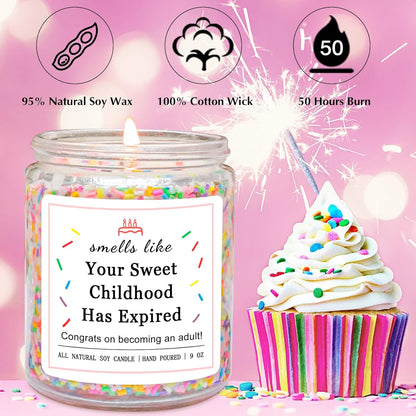 18th Birthday Vanilla Birthday Cake Scented Candle for Girls - photo 3