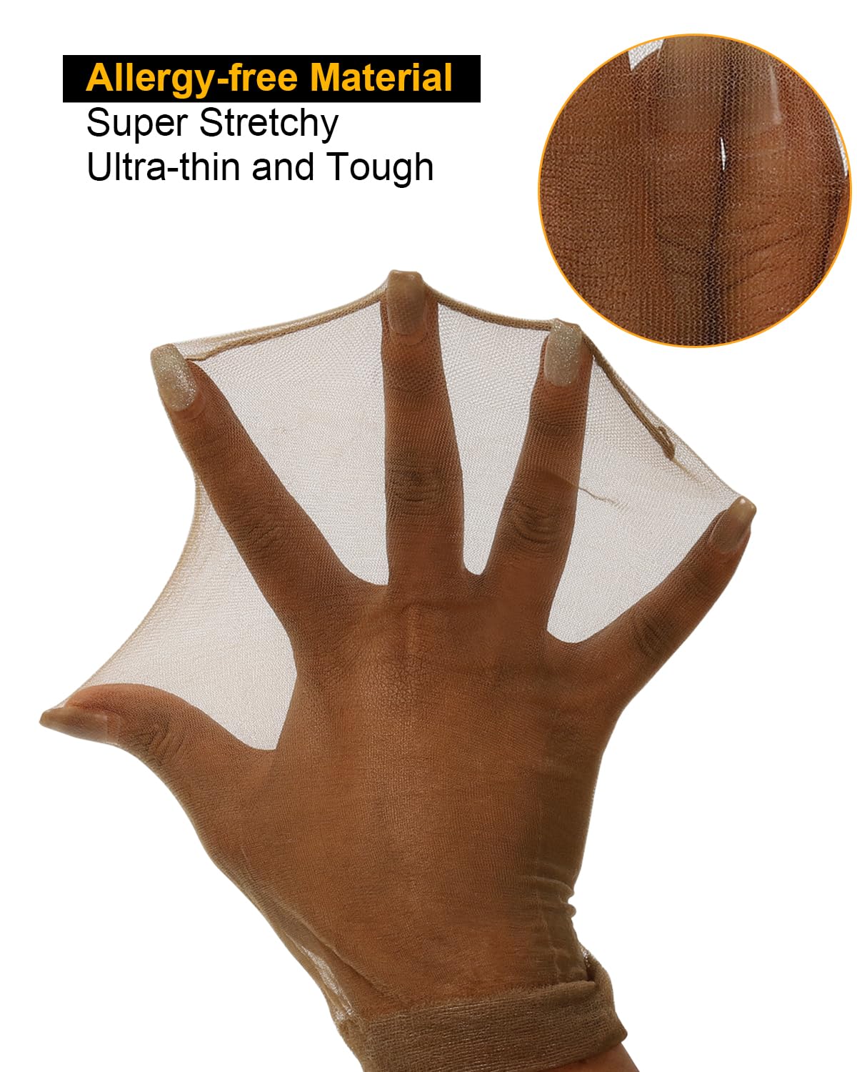 Brown HD Wig Cap, 12-Piece Ultra-Thin Invisible Stretch Stocking Caps for Lace Front Wigs - photo 2