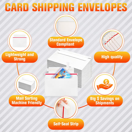 300 Pack Rigid Mailers, 7"x4.35" Premium Trading Card Shipping Envelopes