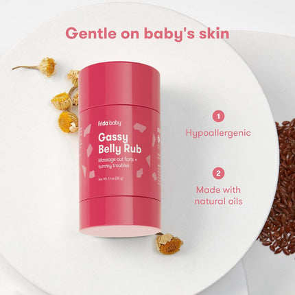 Gassy Belly Rub | Infant Gas Relief | Baby Gas Relief Rub for Belly Massages Made with Natural Oils