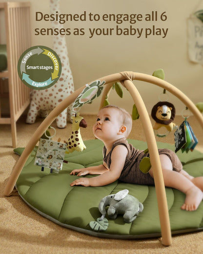 Oversize Leaf Shaped Baby Play Gym & Activity Mat with 6 Detachable Toys - photo 2