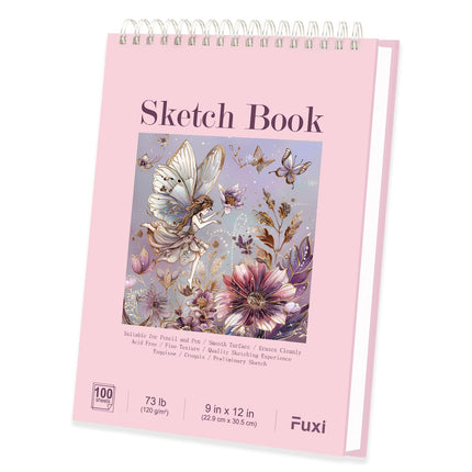 9" x 12" Sketch Book_Top Spiral Bound Sketchbook_100Sheets 68lb/100gsm