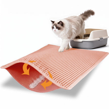 Litter Box Mat, Double-Layer Urineproof Design, 30" x 24" Gray