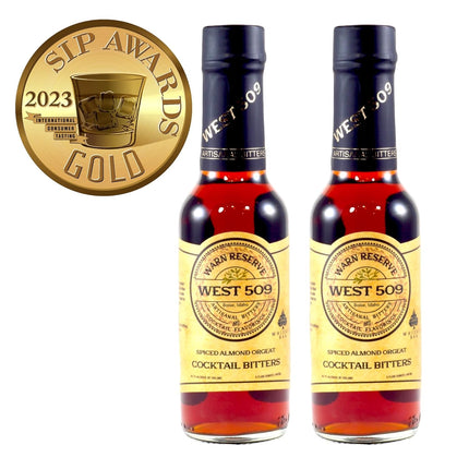 Warn Reserve Cocktail Bitters, West 509 Bitters (Pack of 2), Spiced Almond Orgeat Flavor, 5 fl oz Bottle, Award-Winning Craft Bitters for Old Fashioneds and Whiskey Cocktails
