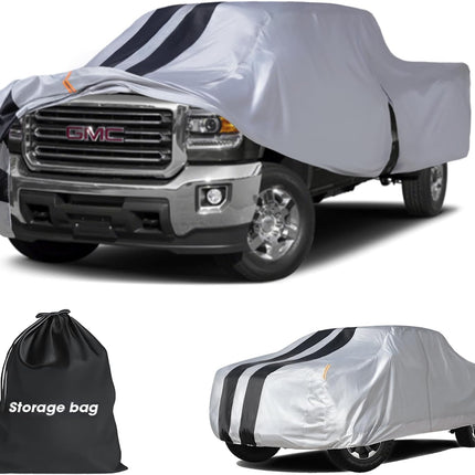 Sierra 2500/3500 Truck Cover Custom Fit 2020-2026 Crew Cab Short Bed(6.9') with Door Zipper, 10 Layers Outdoor Heavy Pickup Truck Cover Waterproof All Weather, Wind Dust Sun Protector.