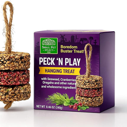 Small Pet Select - Peck 'N Play Hanging Treat, All-Natural Nutritious Enrichment Treats for Chickens