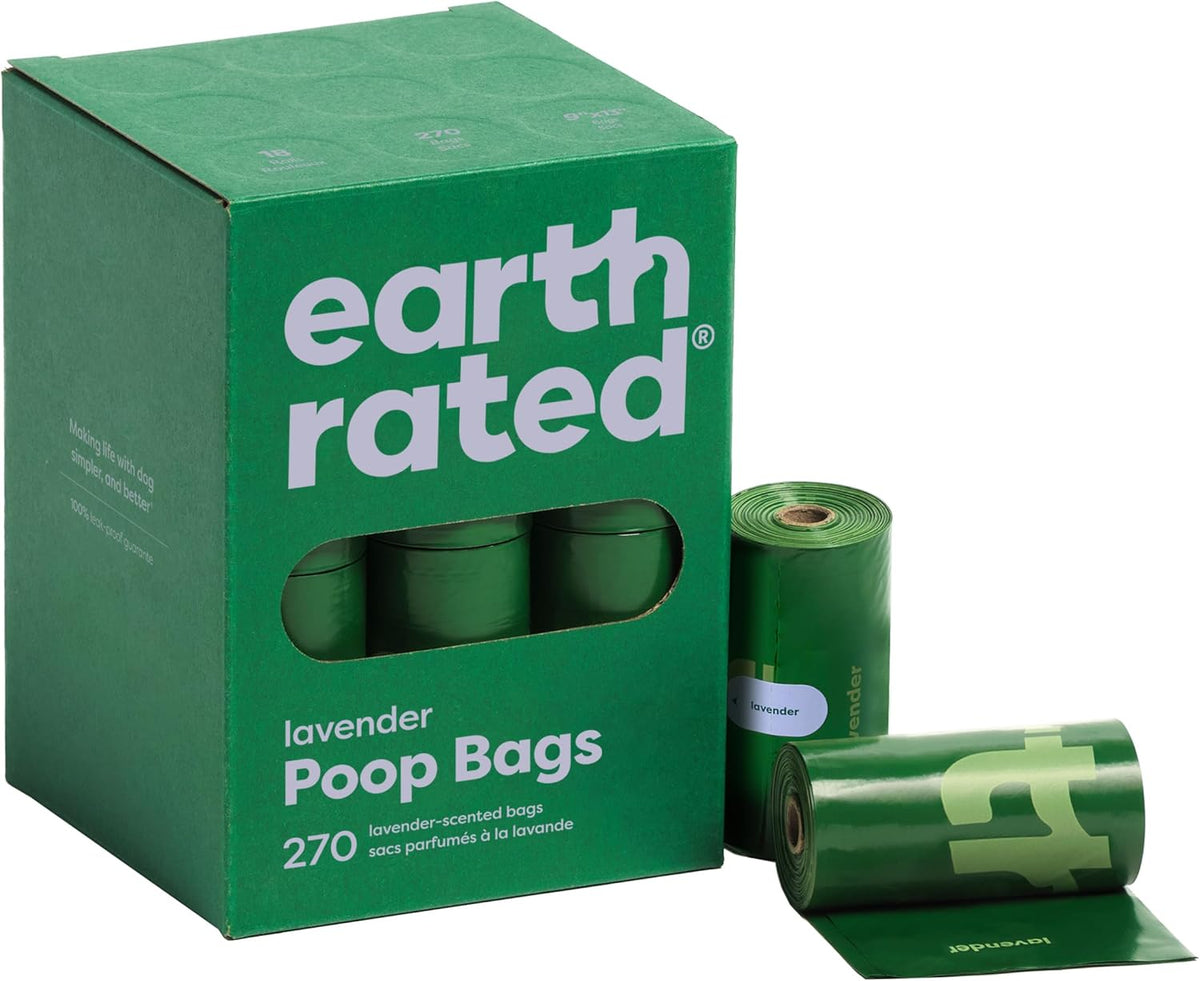 Lavender Scented Extra Thick Dog Poop Bag Refill Rolls, 270 Bags