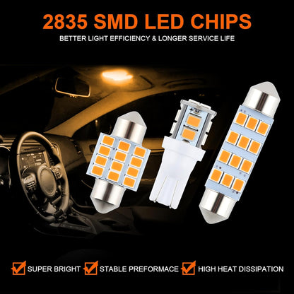 24 Pieces Dome Light LED Car Interior Bulb Kit Set 194 T10 DE3175 578 31mm 42mm Bulbs Interior - photo 5