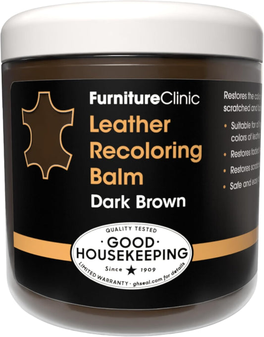 The Original Leather Recoloring Balm - Dark Brown Leather Dye for Furniture, Couches & Car Seats - Restore Scratched