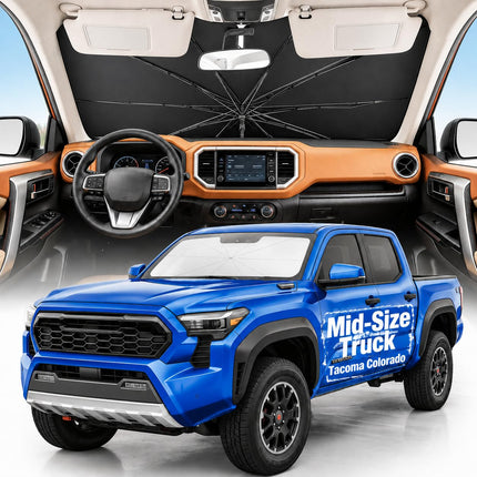 Truck Windshield Sun Shade for F-150/Silverado/Tundra/RAM 1500/Sierra - 5 Layers Ice Crystal Coating - photo 9
