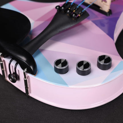 Aileen 20th Anniversary Edition AV-D501 ELECTRIC VIOLIN -4/4 Electric Violin Set with Carbon Fiber Tailpiece, Ebony Fingerboard, Piezo Pickup-Crystal Purple