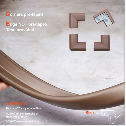Edge Corner Protector Baby Proofing (Large 15ft Edge 4 Corners), Heavy-Duty, Soft NBR Rubber Foam - photo 5
