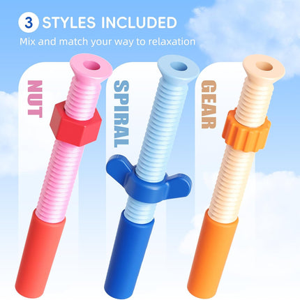 3 in 1 Pencil Fidgets for ADHD & Anxiety Relief,Fidget Pencil Topper with Spinner - Silent Sensory Stress Relief Tool for School,Office & Home,Assorted Fidget Pen Flipper Set, Classroom Essential