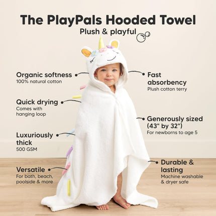Organic Baby Towel with Hood for Girls, Boys, Soft (Uria)