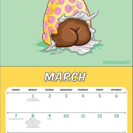 Butts on Things 2027 Wall Calendar