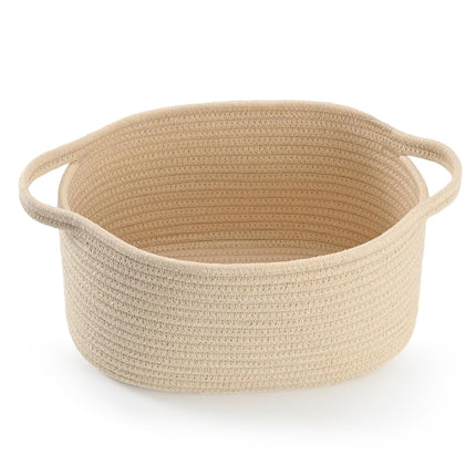 Happyiren Cute Woven Gift Basket – Beige Empty Gift Basket for Nursery, Baby Shower Gifts, Birthday, Wedding, Burr Baskets for Valentines Day,, Decorative Storage Bin for Toys, Diapers, Books