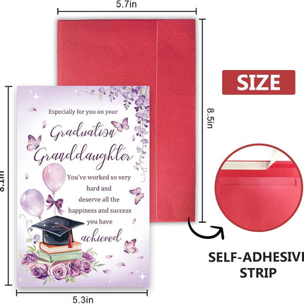 Granddaughter Graduation Card, Heartfelt Congratulations Graduation Card from Grandma and Grandpa, High School, College & University Grad Gift for Granddaughter