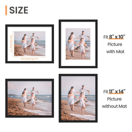 11x14 Picture Frame, Wall Decor Photo Frames, Black 1 Pack