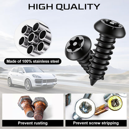 Anti Theft License Plate Screws Set for Securing Frames and Covers, License Plate Bolts, M6 (1/4") - photo 4