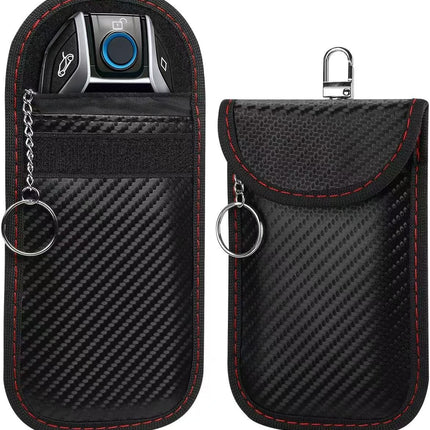 Faraday Bags for Car Keys– 2 Pack Faraday Pouch, RFID Key Fob Protector Signal Blocking Case & Anti-Theft Safe Bag (Small)
