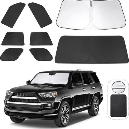 TINGLU Window Shades for Toyota 4Runner 2010-2024 Accessories Car Side Full Windows Rear Triangular Windshield Sun Shade Sun UV Rays & Privacy Protection for Camping,Napping,and Relaxing 8PCS