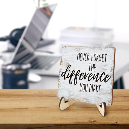 Placa decorativa motivacional de agradecimiento para escritorio con base de madera, regalo para empleados, jefe, mentor, líder o compañero de trabajo, letrero de madera inspirador para hogar u oficina, mesa o estantería
