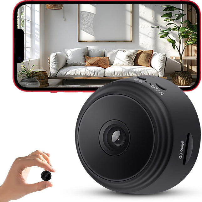 Cámara oculta, mini cámara nanny WiFi HD 1080P con visión nocturna y detección de movimiento – cámaras espía inalámbricas de seguridad para interior/exterior para hogar, auto, bebé y mascotas – A9 mejorada