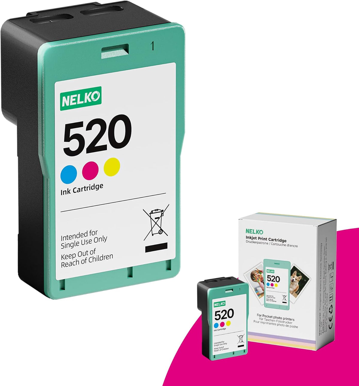 520 Genuine Color Ink Cartridges 2.0 High-Yield for PP01 & PP03 Photo Printers