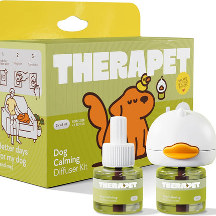 TherapetMD Dog Calming Diffuser - for Stress, Destructive Behavior, Pee Accidents, Separation Anxiety, Barking, Aggression & Chewing - 2 count Refill Included 30-Day each - Packaging May Vary