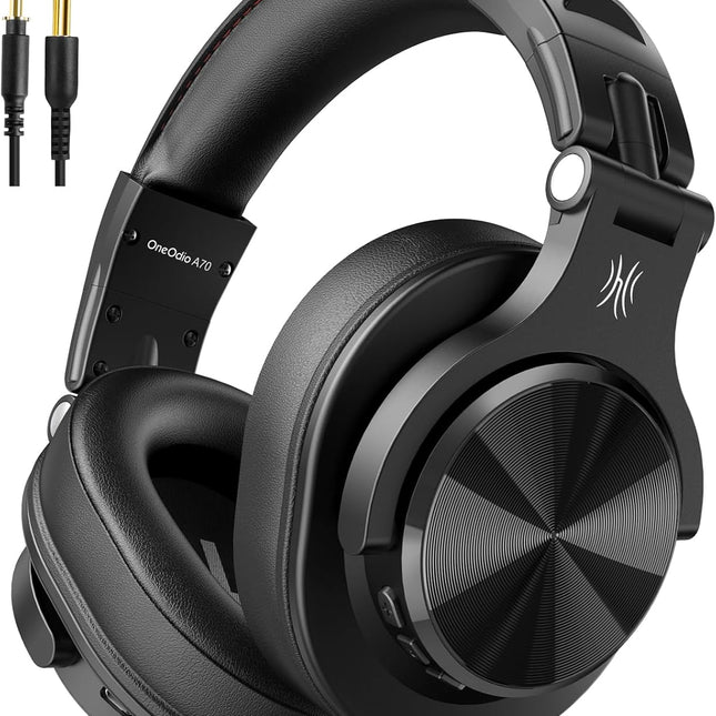Bluetooth Over Ear Headphones, Wireless Headphones with 72H Playtime, Hi-Res, Built-in Mic, 3.5mm/6.35mm Wired Audio