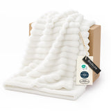 Manta GentleSoft blanca para sofá - Decoraciones de Halloween para otoño, decoración de sala, manta de fleece acogedora, regalos de Navidad y cumpleaños para mujeres, mamá, ella, niñas, off white, 50x60 in