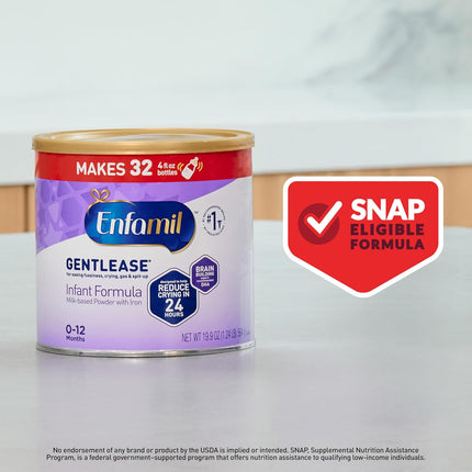 Enfamil Gentlease Easy to Digest Baby Formula, Brain Supporting DHA, for easing Fussiness, Gas, Crying and Spit-up, 19.9 Oz Can