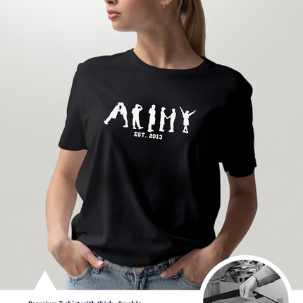 Army Est 2013 T-Shirt - Minimalist Member Silhouette Graphic Tee - Premium Cotton Black Concert Shirt for Kpop Fans & Lovers
