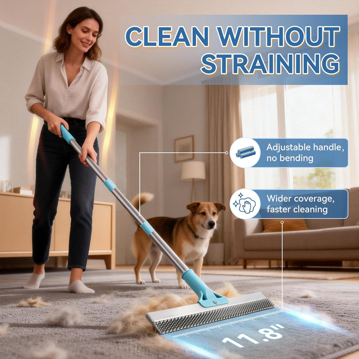 Carpet Rake for Pet Hair Removal - photo 4