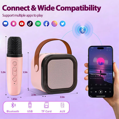 K-Pop Karaoke Machine with Bluetooth Mini Speaker and 2 Wireless Microphones - photo 4