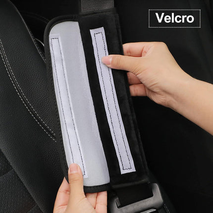 Car Seat Belt Covers for More Comfort, Universal Seatbelt Shoulder Pad Set and Seat Cushion Interior Accessories, Compatible with All Cars and Backpacks (Black)
