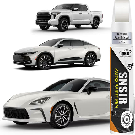 Car Touch up Paint(070 Blizzard Pearl Tricoat) Compatible with Toyota, Car Paint Pen Scratch Repair Two-In-One Touch Up Paint, Premium Car Scratch Remover for Deep Scratches