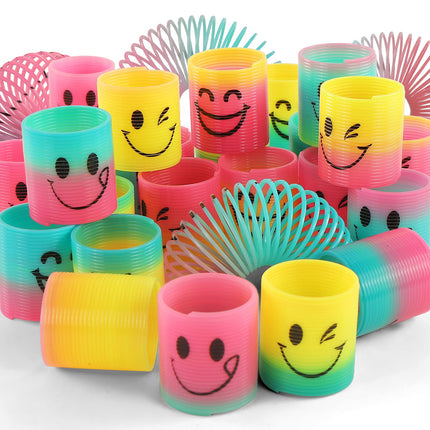 30 Pack Spring Rainbow Magic Fidget Stress Coil Mini Springs Bulk Toys for Party Favor Carnival Prize Birthday Goodie Bag Stuffers for Kids Boys Girls… (30)
