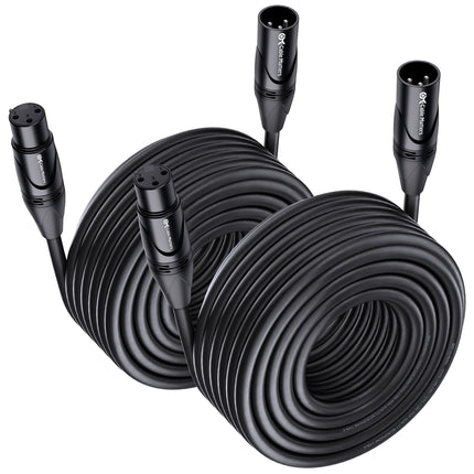 2-Pack XLR to XLR Cable, Microphone Cable, M-F, 3ft