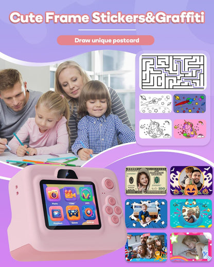 Pink 1080P Kids Instant Print Camera - photo 3