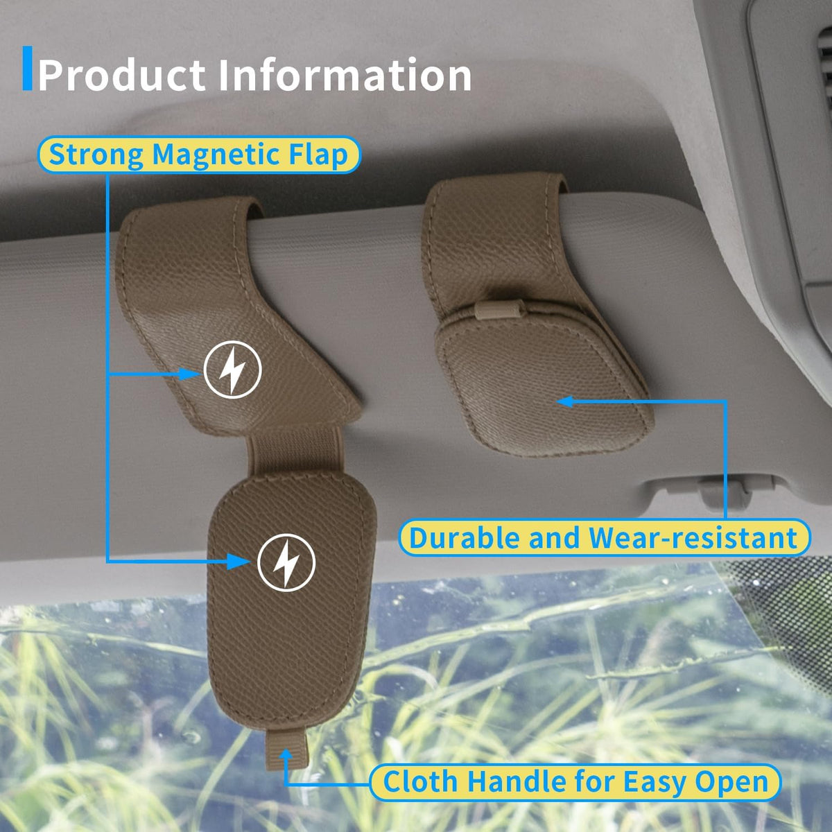 2 Packs Magnetic Sunglass Holder for Car Visor - Universal Sunglasses Clip for Different Size Eyeglasses - photo 4