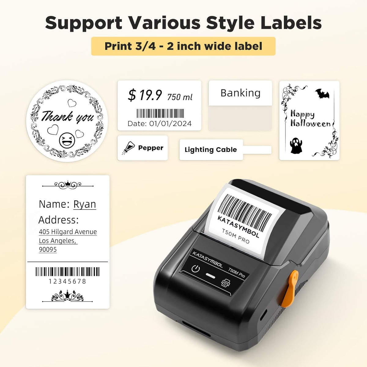 Pro Bluetooth Label Maker Machine with Tape, Wide Waterproof Label, Versatile App with 30+ Fonts and - photo 2