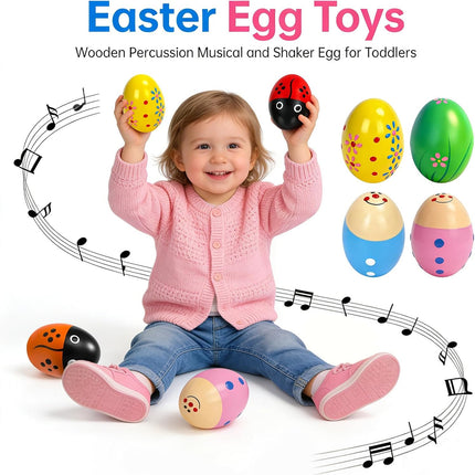 6 Packs Easter Egg Shakers Eggs Rattle Maracas Percussion Musical Instruments for Easter Basket Stuffer Filler