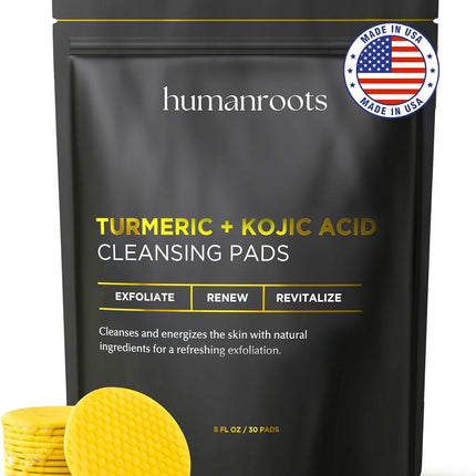 Turmeric Kojic Acid Cleansing Pads - Turmeric Face Scrub Pads with Vitamin C (30 pads), Kojic Acid and Turmeric Cleansing Pads for Exfoliation - Made With Vitamin B5