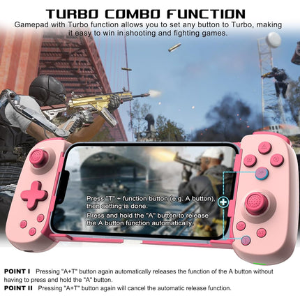 arVin Wireless Gaming Controller for iPhone, iPad, Android, Samsung Galaxy, Tablet, Switch, PS4, PC Gamepad with Hall Effect Joystick/Turbo/6-Axis Gyro/Vibration, Direct Play for Call of Duty, Genshin