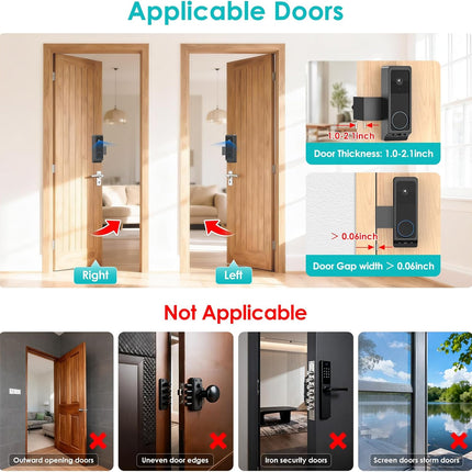 Anti-Theft Video Doorbell Mount for Wyze Duo Cam Doorbell Only, No-Drill Doorbell Camera Mount for Wyze DoorBell Camera, Apartment Door Camera Mount for Home Rentals Room