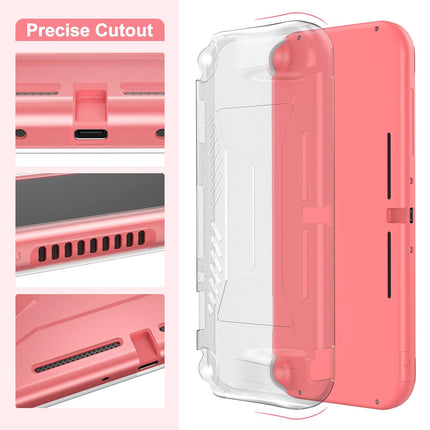 innoAura Switch Lite Case 18-in-1 Accessories Bundle for NS Switch Lite (2019), with Protective Carrying Case, Game Holder, Screen Protector & Cute Thumb Grips, Coral