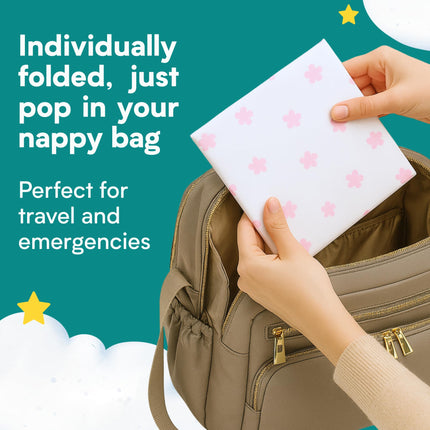 Disposable Baby Changing Pads - Soft, Waterproof & Leakproof Liners Absorbent Underpads - Large Travel Size Diaper Changing Mat for Home, Car, Diaper Bag - (20 Pack, Floral)