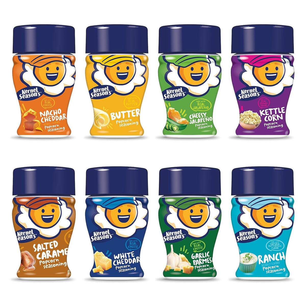 Popcorn Seasoning Mini Jars Variety Pack, 0.9 Ounce, Pack of 8